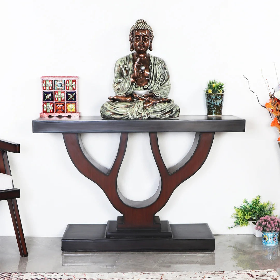 Zidena Solid Wood Console Table (Brown)