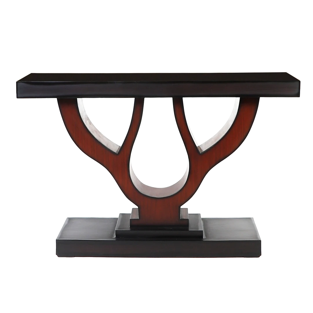 Zidena Solid Wood Console Table in Brown color front view