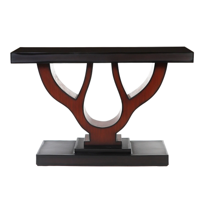 Zidena Solid Wood Console Table in Brown color front view