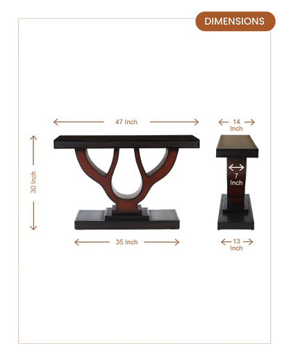 Zidena_Solid_Wood_Console_Table_Brown_dimensions