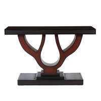 Zidena Solid Wood Console Table in Brown color back view