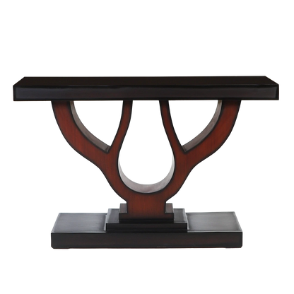Zidena Solid Wood Console Table in Brown color back view