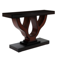 Zidena Solid Wood Console Table in Brown color 45° side view