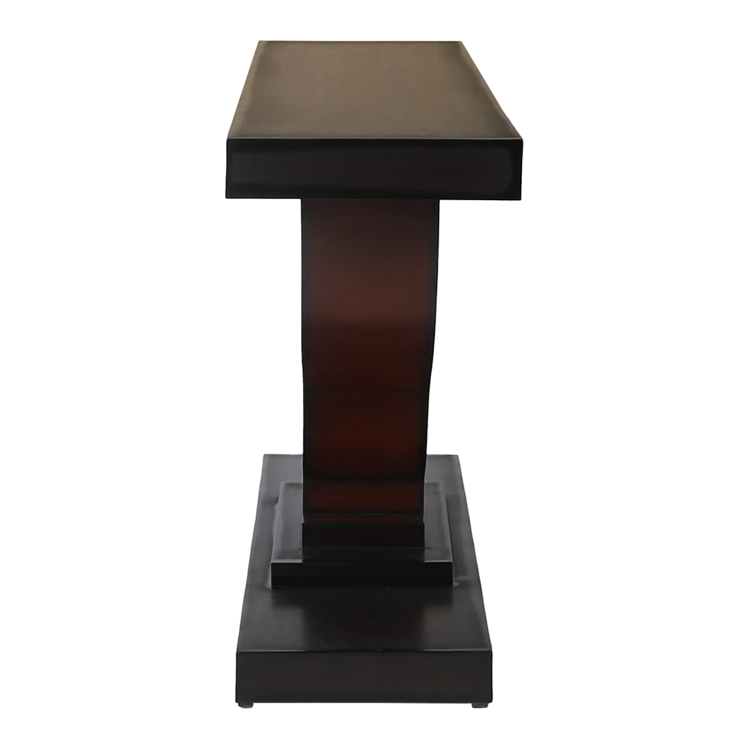Zidena Solid Wood Console Table in Brown color side view