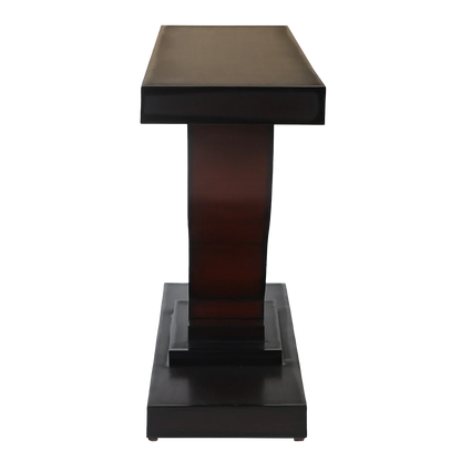 Zidena Solid Wood Console Table in Brown color side view