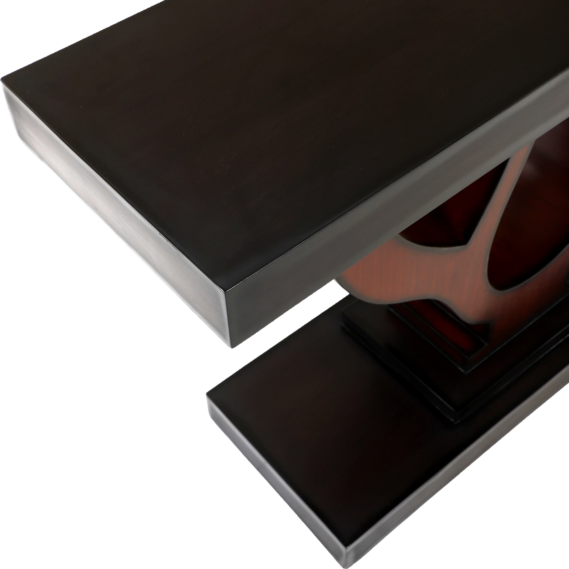 Zidena Solid Wood Console Table in Brown color zoom view
