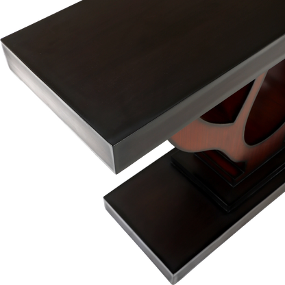 Zidena Solid Wood Console Table in Brown color zoom view