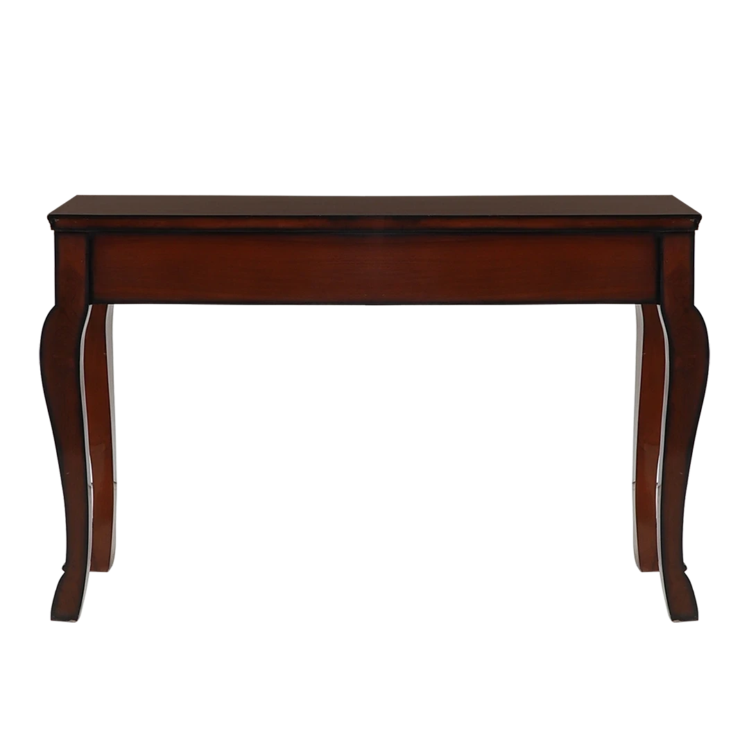 Ziri Solid Wood Console Table in Brown Gold color back view
