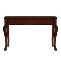 Ziri Solid Wood Console Table in Brown Gold color back view