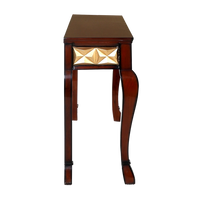 Ziri Solid Wood Console Table in Brown Gold color side view