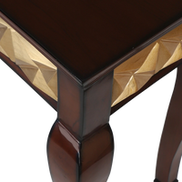 Ziri Solid Wood Console Table in Brown Gold color zoom view