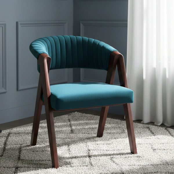  Ziva Teak Wood Arm Chair (Brown)  lifestyle view 