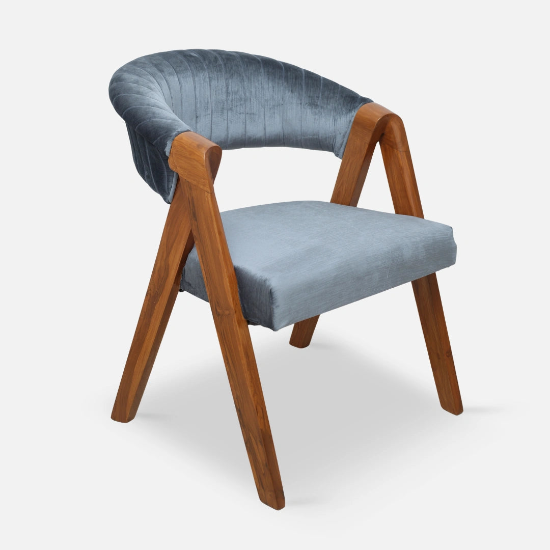 Ziva Teak Wood Arm Chair (Teak) side angle 