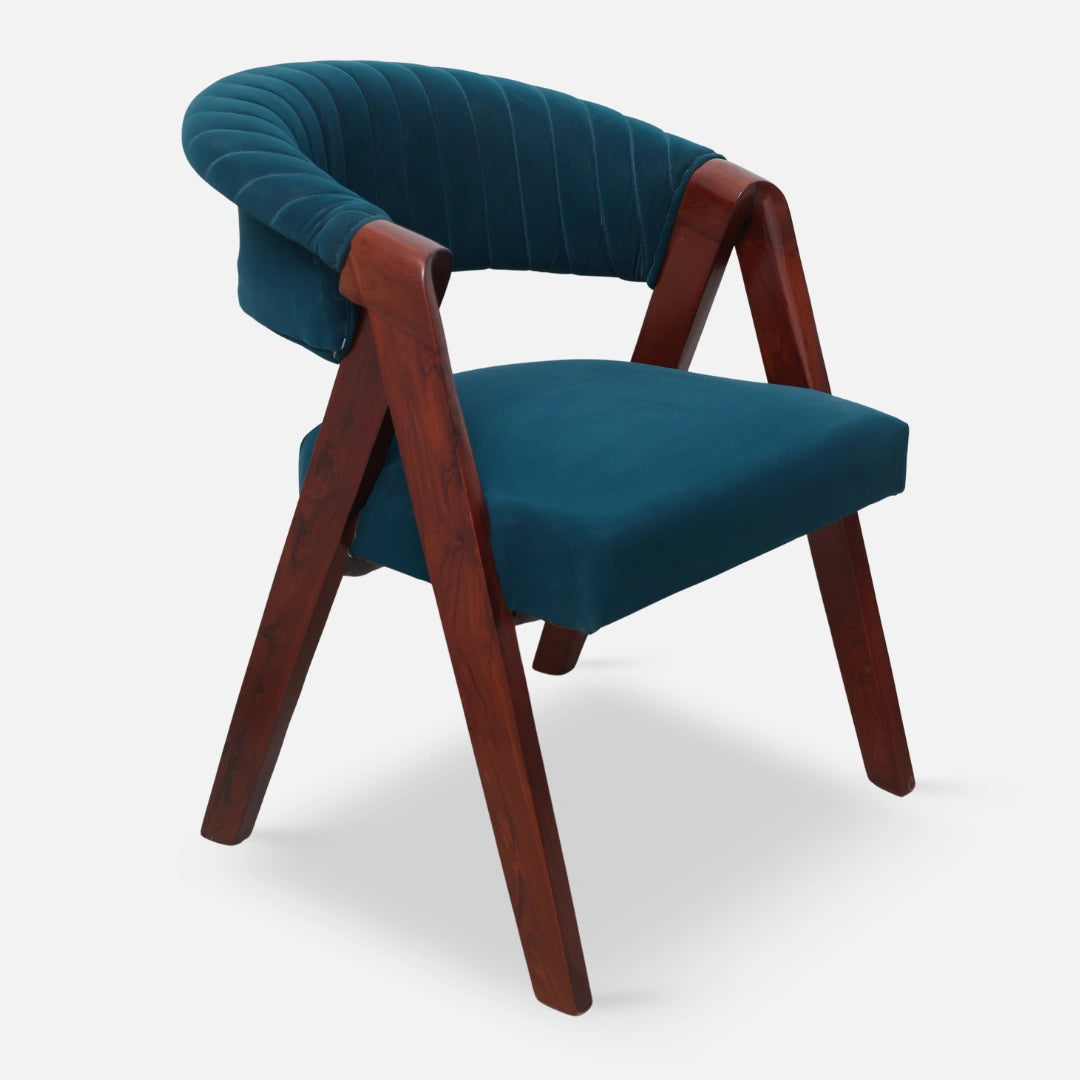 Ziva Teak Wood Arm Chairs (Brown) side angle  