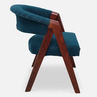 Ziva Teak Wood Arm Chairs (Brown) side view 