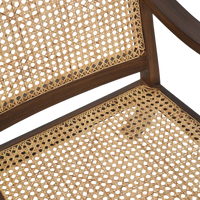 Zoom View of Terra Teak Wood Cane Chair (Brown)
