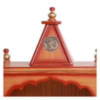 Zoom View on Domee of Alaya Wall Mount Pooja Mandir without Door Teak Gold