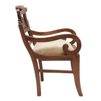Zorano Teak Wood Arm Chairs (Teak Gold) Side Angle