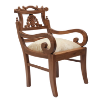 Zorano Teak Wood Arm Chairs (Teak Gold) Side View