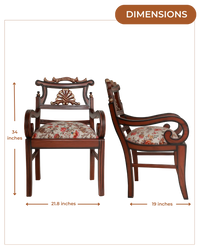 Zorano Teak Wood Arm Chair in Brown Beige Dimensions 