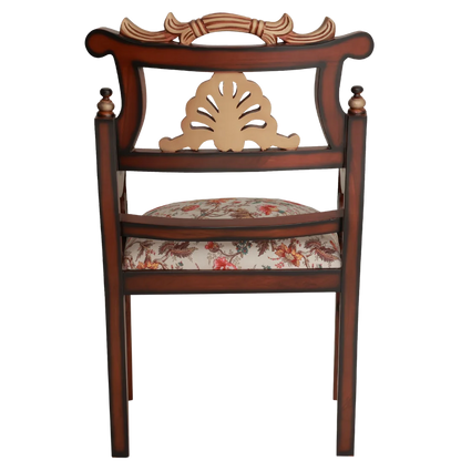 Zorano Teak Wood Arm Chairs Back View(Brown Beige)