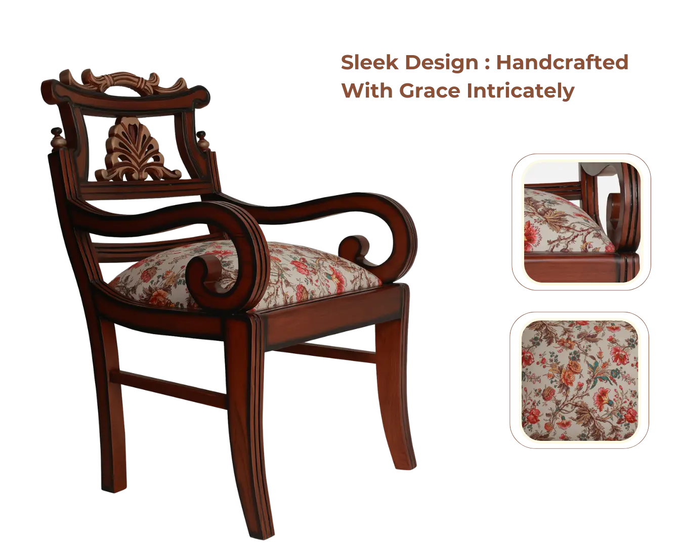 Zorano Teak Wood Arm Chairs Product Showcase(Brown Beige)