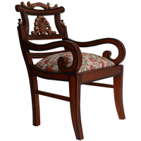 Zorano Teak Wood Arm Chairs Side Angle(Brown Beige)