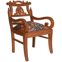 Zorano Teak Wood Arm Chairs Side Angle(Teak Blue)