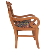 Zorano Teak Wood Arm Chairs Side View(Teak Blue)