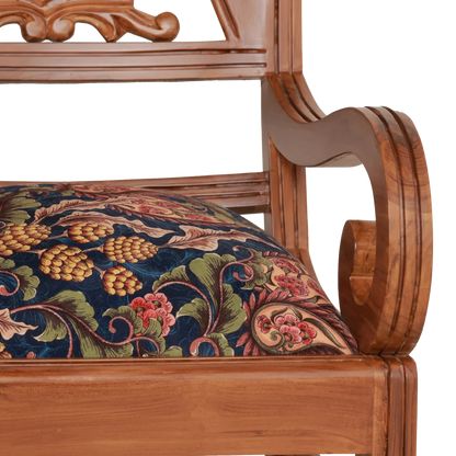 Zorano Teak Wood Arm Chairs Zoom View(Teak Blue)