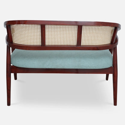 Zylen Solid Wood Love Sofa (Brown) back view  
