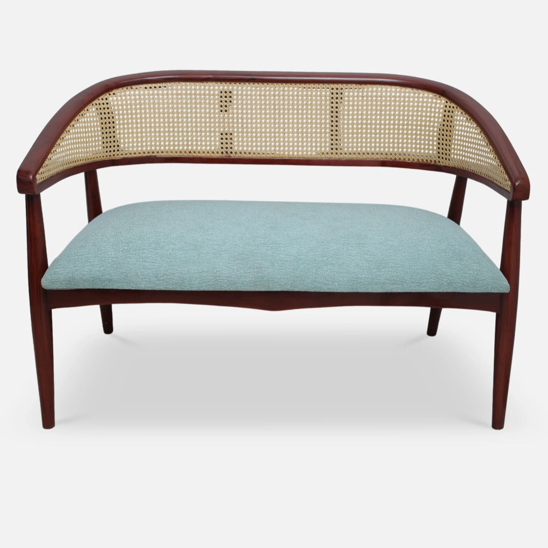 Zylen Solid Wood Love Sofa (Brown) front view 