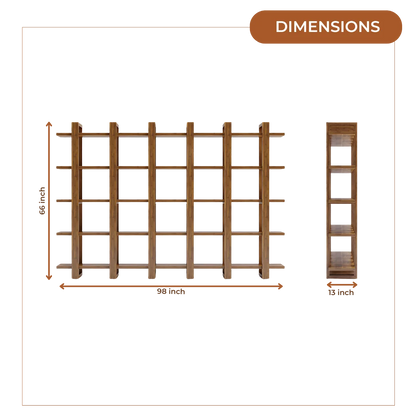 alcove Wood Book Shelf (Teak) dimensions