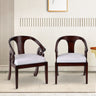 Arlaxa Teak Wood Arm Chairs (Brown Silver)