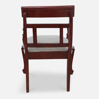 back view Kyoto Teak Wood Arm Chair (Brown)  