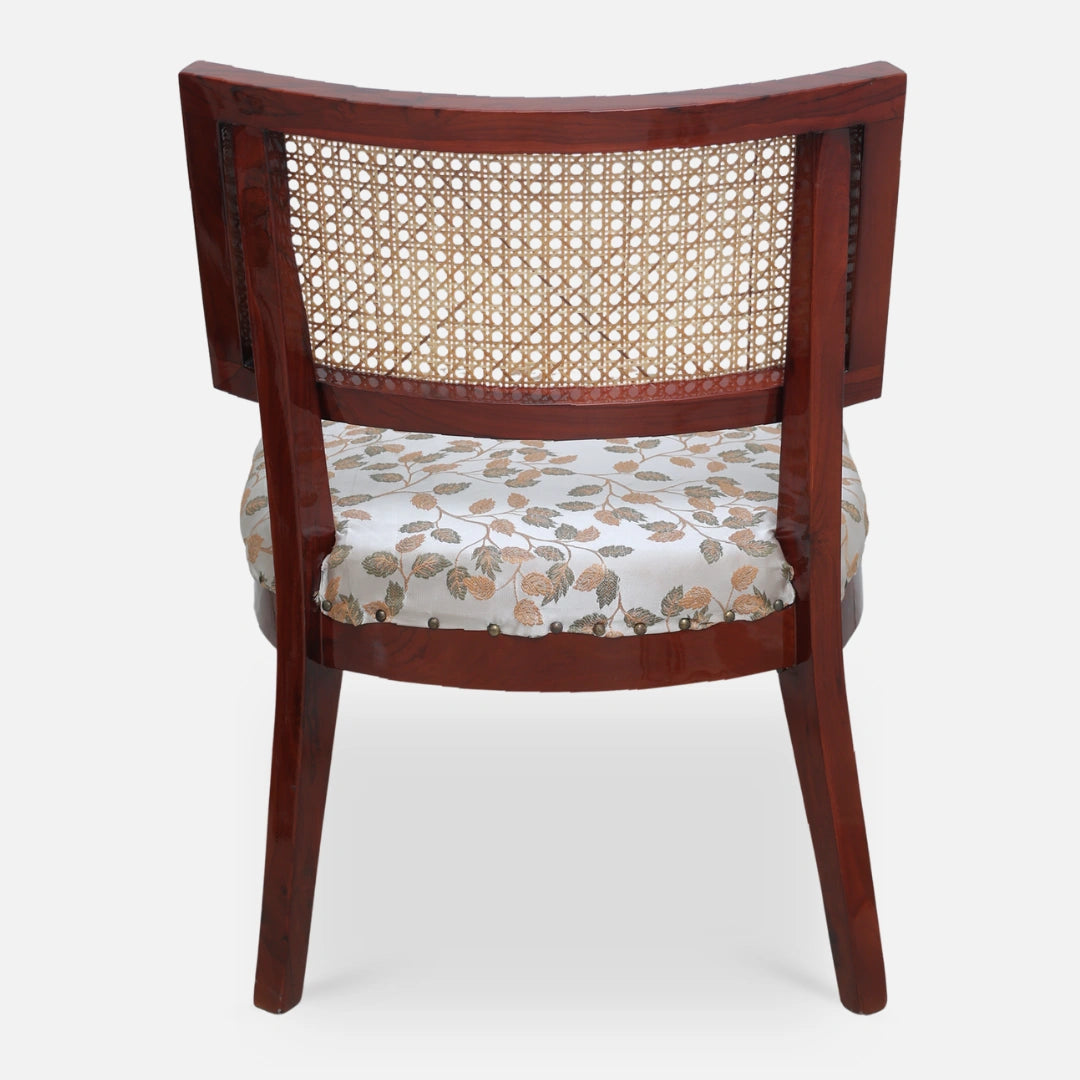 back view Liora Teak Wood Lounge Chair (Brown) 