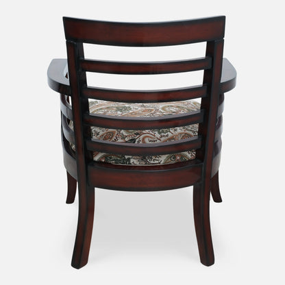 back view Toledo Teak Wood Arm Chair (Brown) 