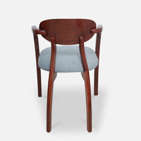 back view of Abetos Teak Wood Arm Chair (Brown Grey) 