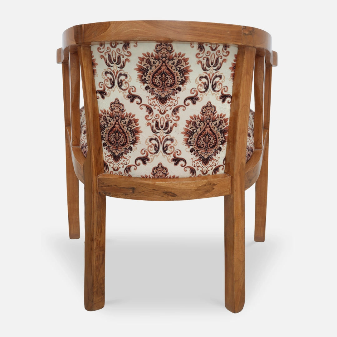 back view of Comfy Teak Wood Arm Chair (Teak) 