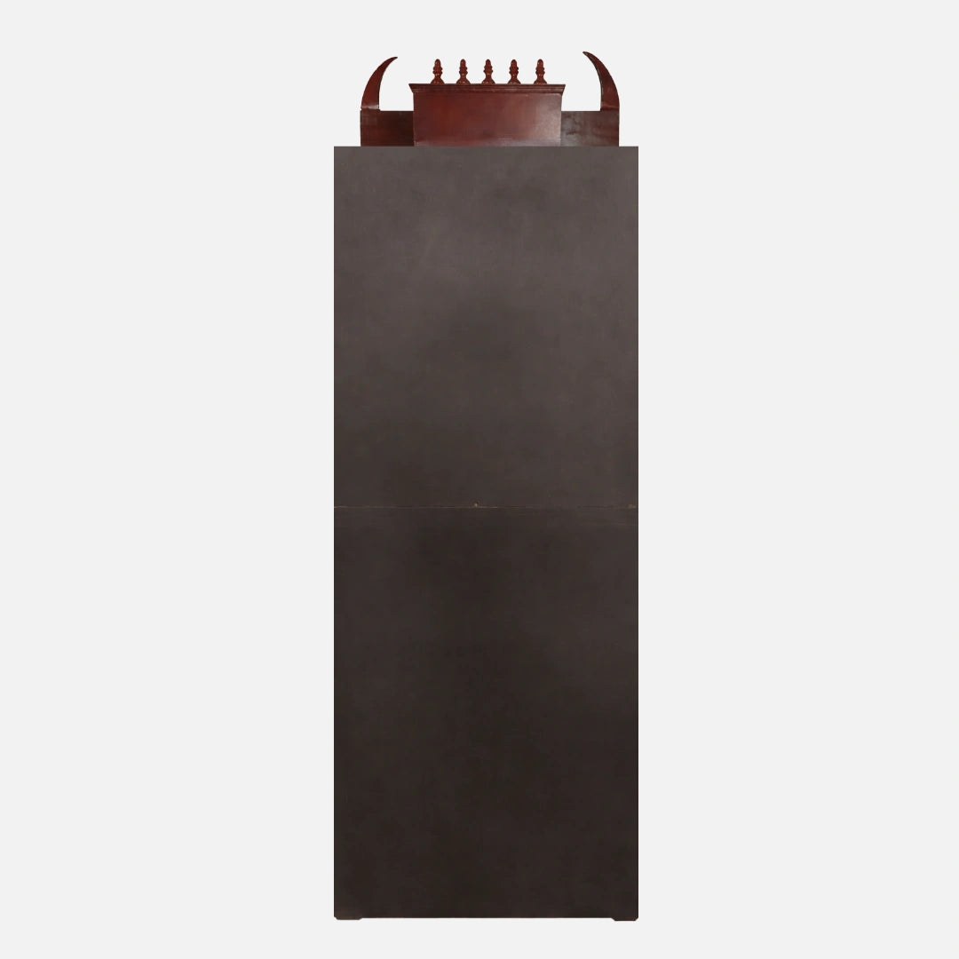 back view of Kanish Teak Wood Mandap (Brown)