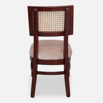 back view  of Tessaro Teak Wood Dining Chair (Brown) 