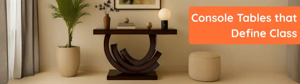 Console table placed in a living room