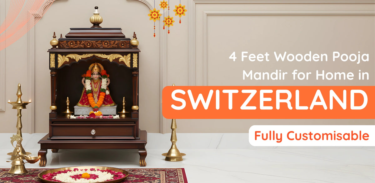4 Feet Pooja Mandir in Switzerland