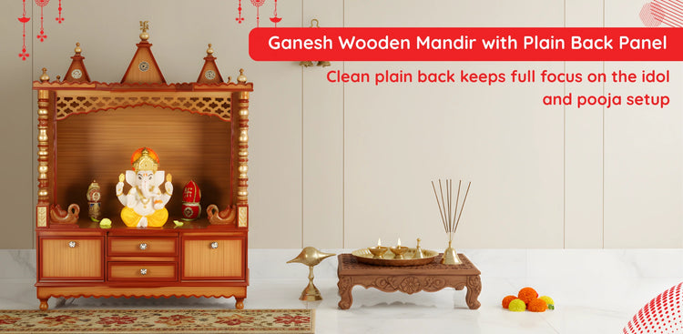 banner of Mandir With Plain Back Panel