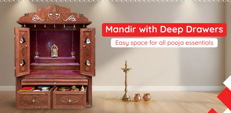 banner of Mandir with Drawers