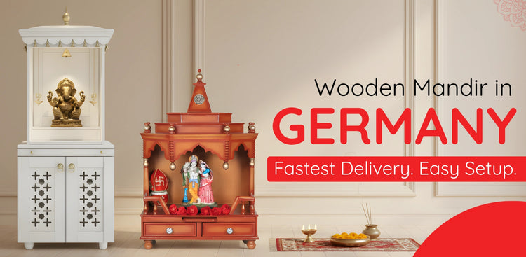 banner of Wooden Mandir in Germany