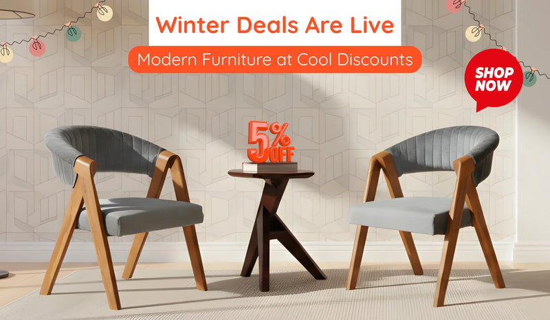 Two modern bedroom chairs with a small coffee table