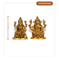 Antique Brass Lakshmi Ganesh Idol 6