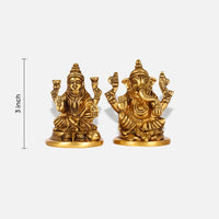 Antique Brass Lakshmi Ganesh Idol 6