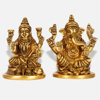 Antique Brass Lakshmi Ganesh Idol 6